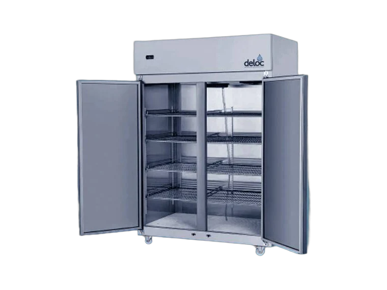 Geladeira industrial de duas portas em inox
